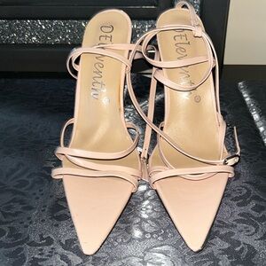 DEleventh tan like new strappy high heel Stiletto sandals size 41 or 9.5